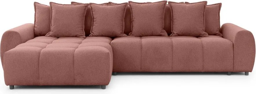 Divano angolare color terracotta (con penisola a sinistra/con chaise lounge) Albane – Ropez