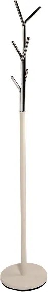Appendiabiti da terra Leta in metallo bianco e cromato – altezza 174 cm