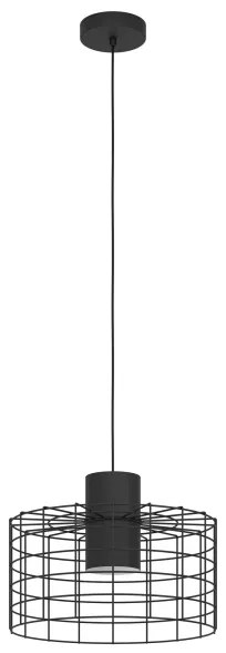 Eglo 43627 - Lampadario su corda  MILLIGAN 1xE27/40W/230V d. 38 cm nero