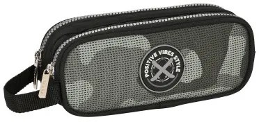 Astuccio Scuola Safta Stone Nero 21 x 8 x 6 cm