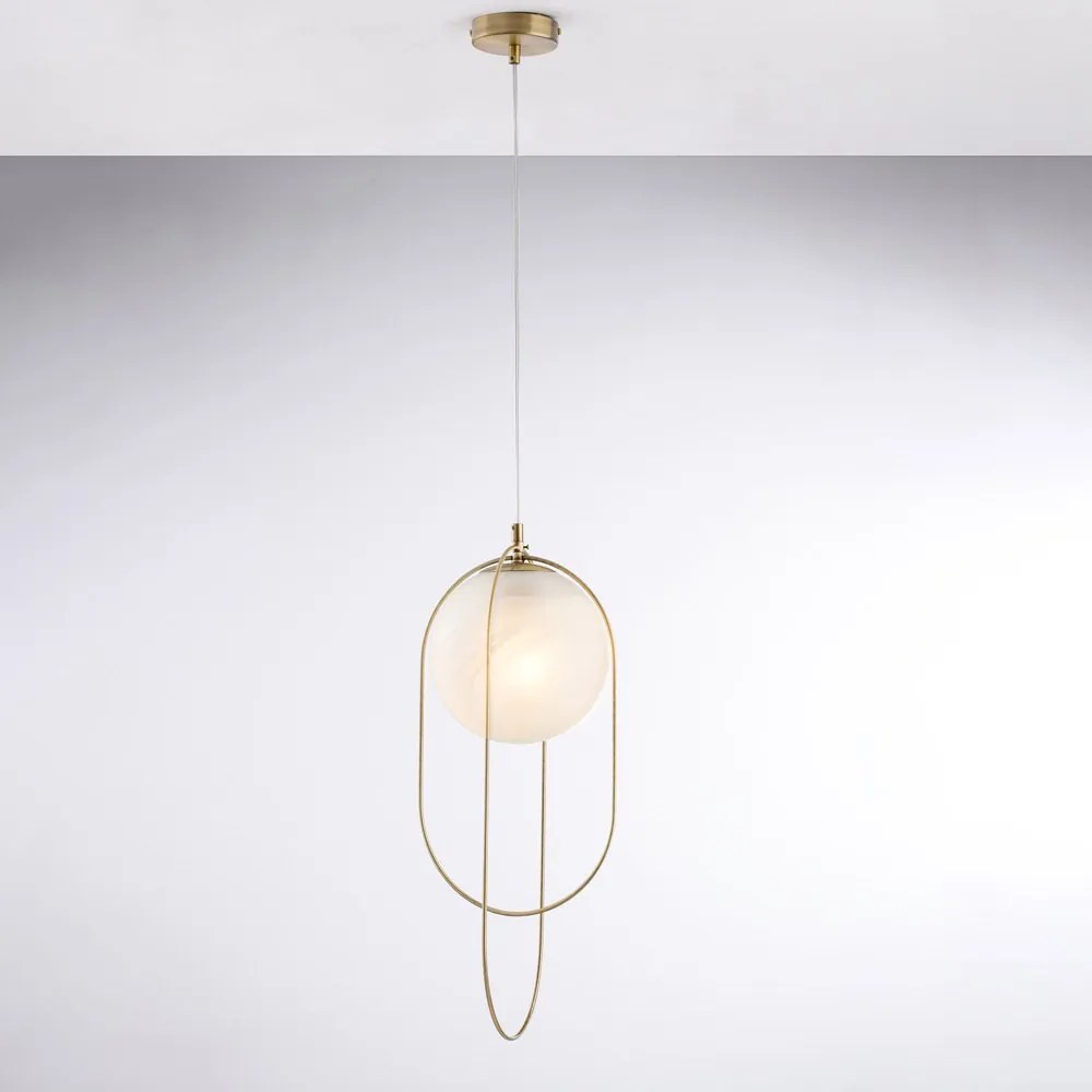 Lampadario Contemporaneo Erik Metallo Bronzo 1 Luce E27