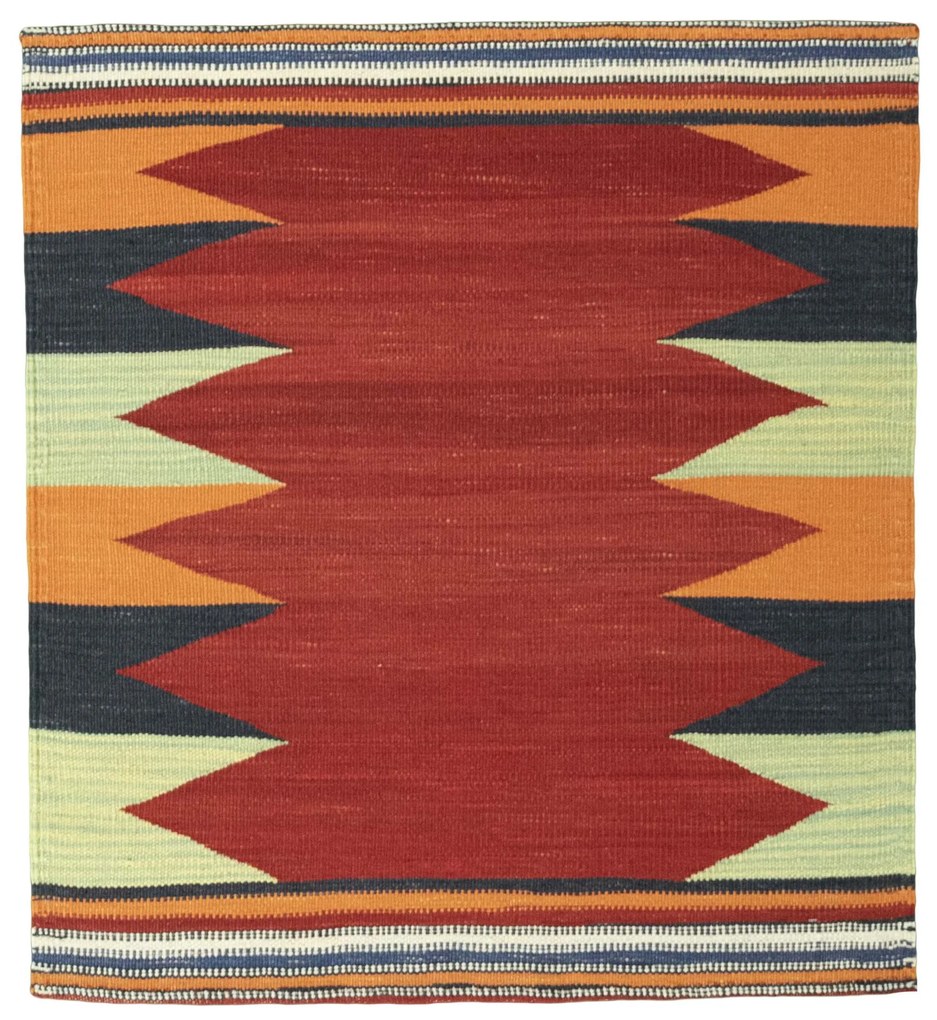 Kilim Tappeto 90 x 80 Rosso (Iran) Tessuto A Mano