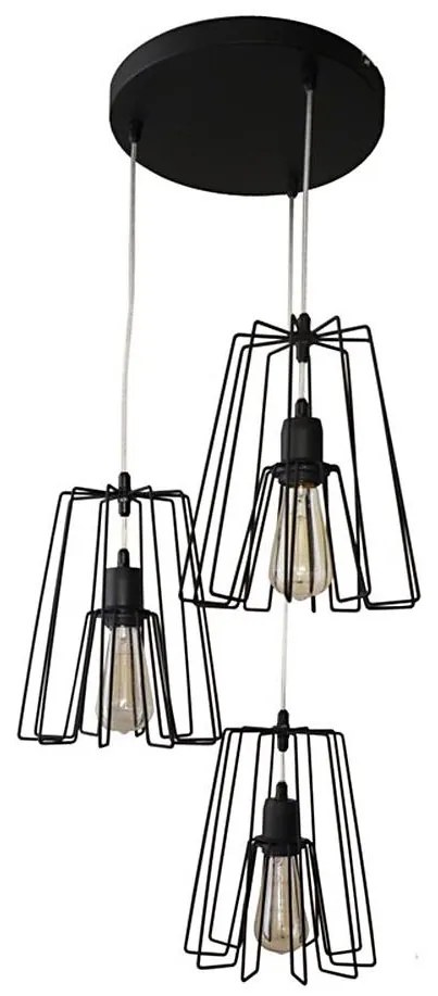 Lampadario a sospensione con filo ROLLER 3xE27/15W/230V