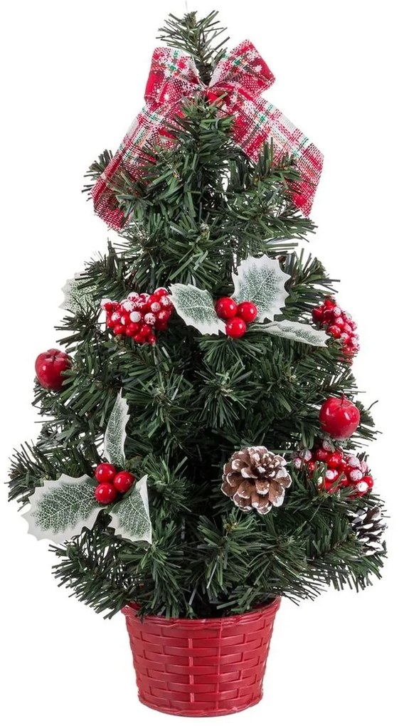 Albero di Natale Rosso Verde PVC Ananas 26 x 26 x 50 cm