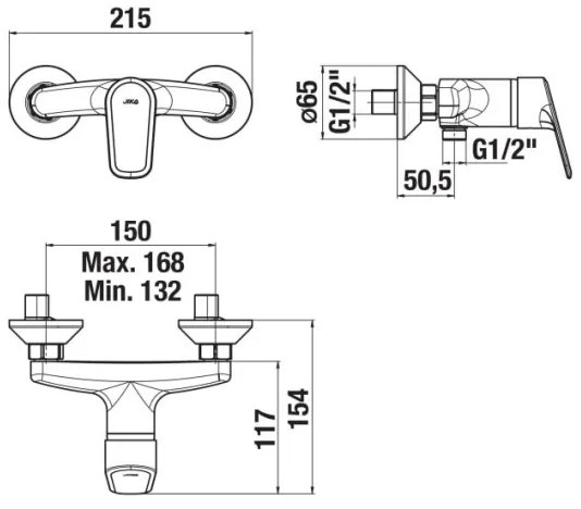 JIKA H3312E70044001 - Miscelatore doccia TALAS cromo lucido