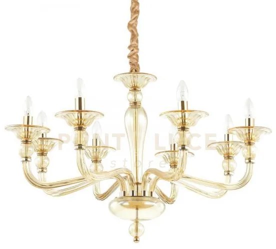 Danieli lampadario in vetro soffiato e metallo 8 luci attacco e14 a...