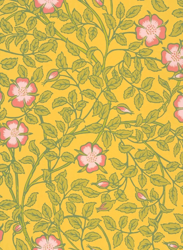 Little Greene Tapete Briar Rose - Indian Yellow