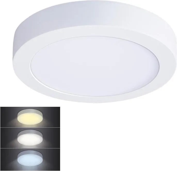 Solight WD170 - Plafoniera LED/12W/230V 3000/4000/6000K Ø 17 cm bianca