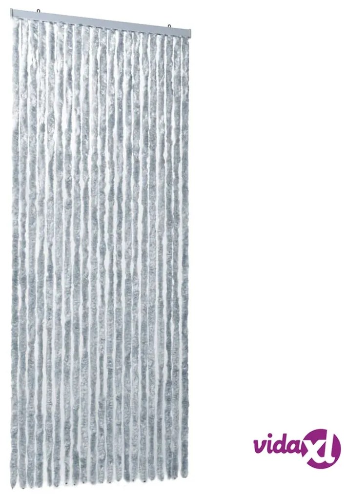 vidaXL Zanzariera Bianco e Grigio 90x220 cm Ciniglia