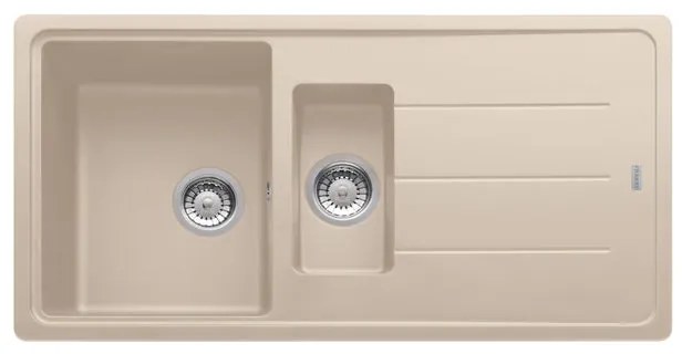 Lavello integrato 1.5 vasche con gocciolatoio laterale destro o sinistro FRANKE Boston fragranite L 50 x L 97 cm avena
