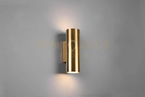 Marley applique cilindro metallo ottone anticato bi-emissione h. 18...