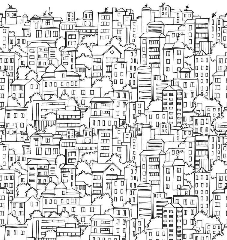 Fotomurale City, multicolore