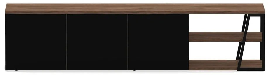 Tavolo TV nero in noce 190x45 cm Albi - TemaHome