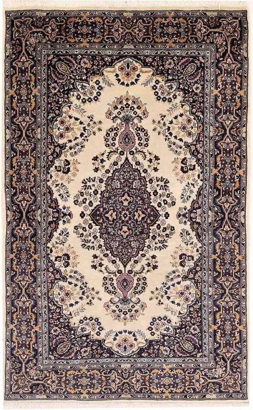 Sarouk Tappeto 200 x 120 Beige (Indian) Annodato A Mano