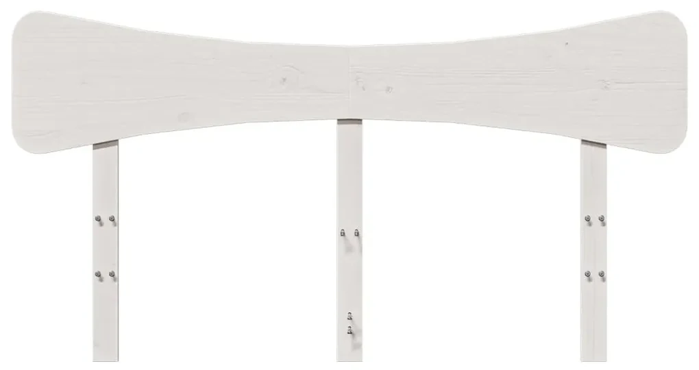 Testiera bianca 150 cm in legno massello di pino
