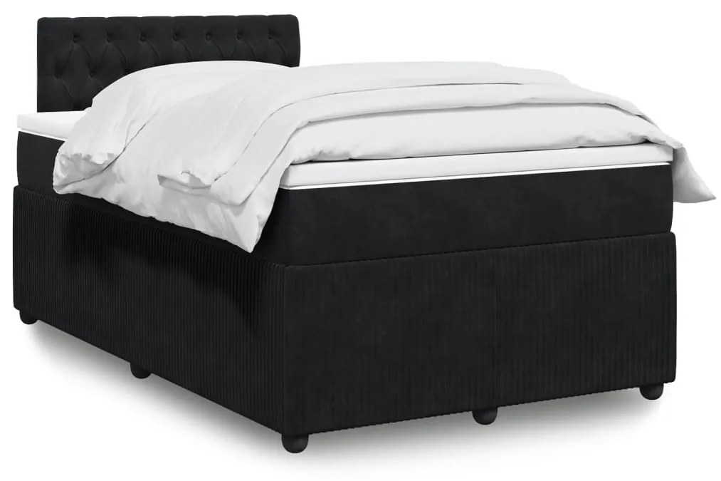 Giroletto A Molle Con Materasso Nero 120x190 Cm İn Velluto /