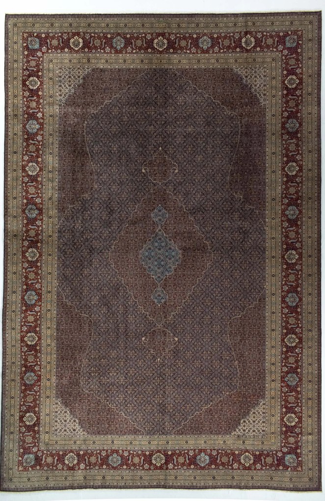 Tabriz Tappeto 400 x 600 Blu (Iran) Annodato A Mano