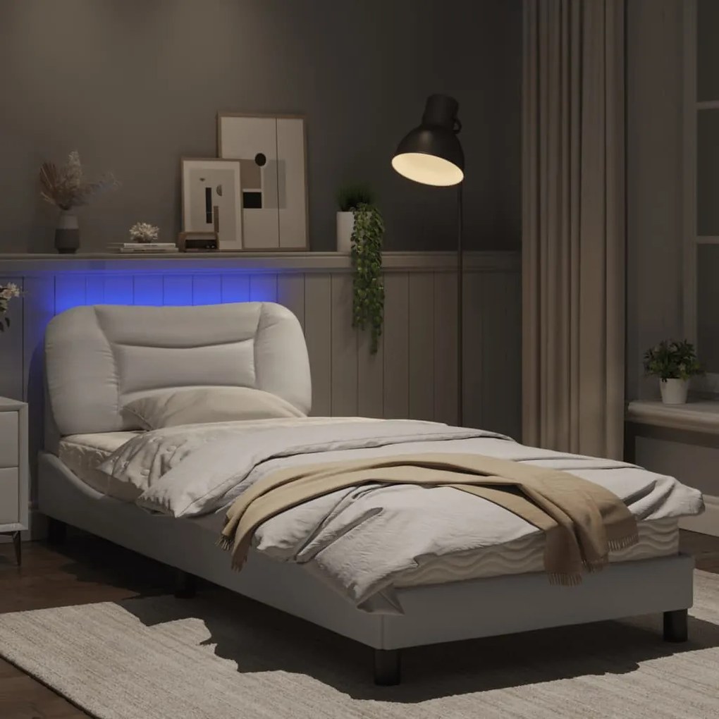 Giroletto con luci led bianco 90x200 cm in similpelle
