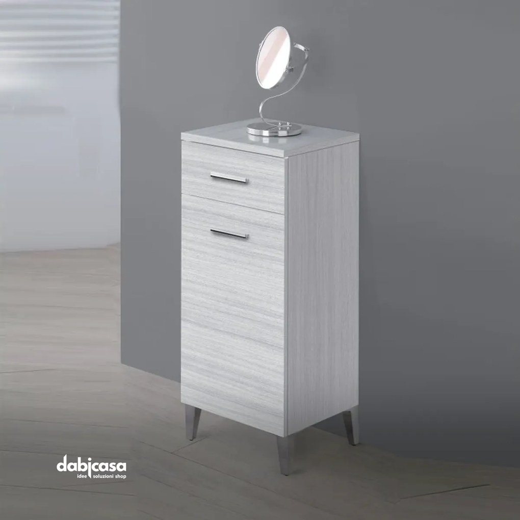 Base Singola "Stella" Colore Grigio da 83cm con un Cassetto ed un Anta Reversibile