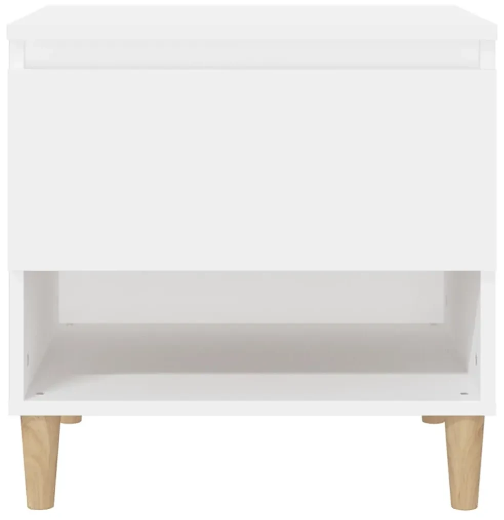 Comodini 2 pz bianchi 50x46x50 cm in legno multistrato