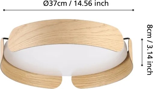 Eglo 901827 - Plafoniera LED VALCASOTTO LED/20W/230V Ø 37 cm beige