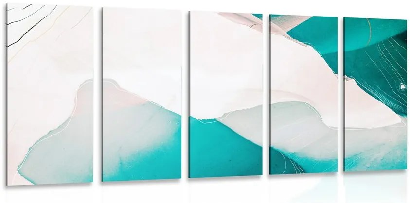 Quadri 5 pezzi – Astrazione blu moderna