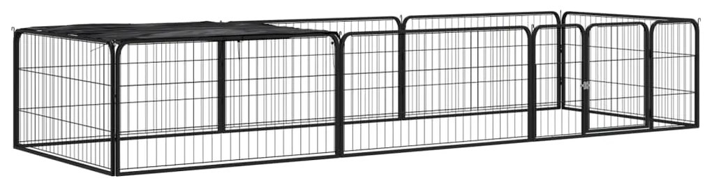 Box Cani 8 Pannelli Nero 100x50 Cm Acciaio Verniciato Polvere /