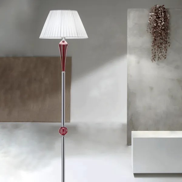 Piantana PAGANINI in vetro lavorato a mano Rubino H179 cm