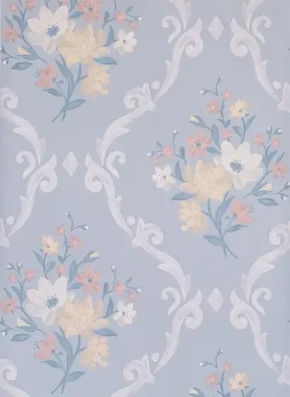 Matthew Williamson Carta da parati Almudaina - Pale Gray/ Buttermilk/ Blush