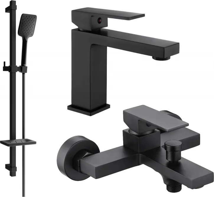 Mexen Uno DQ62 set da bagno, nero - 71403DQ62-70