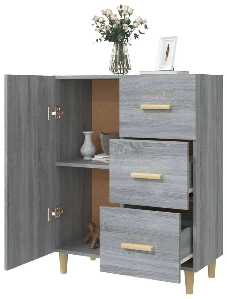 Credenza grigio sonoma 69,5x34x90 cm in legno multistrato