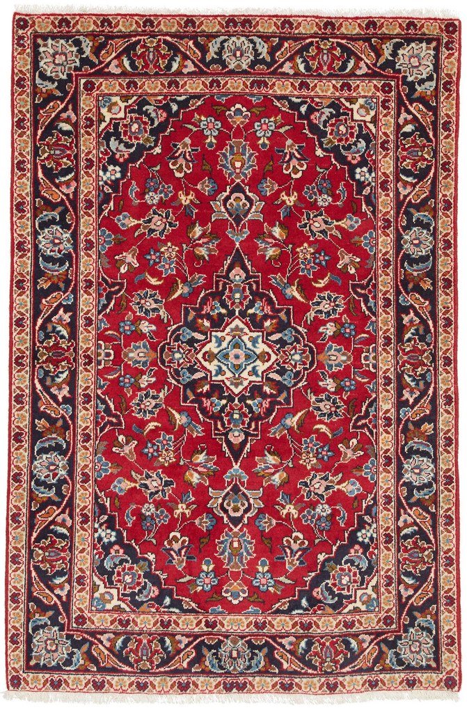 Kashan Tappeto persiano 100x140 Rosso (Iran) Annodato A Mano