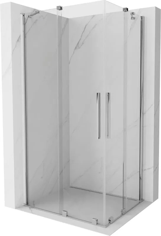 Mexen Velar Duo cabina doccia scorrevole 90 x 80 cm, trasparente, cromo - 871-090-080-02-01