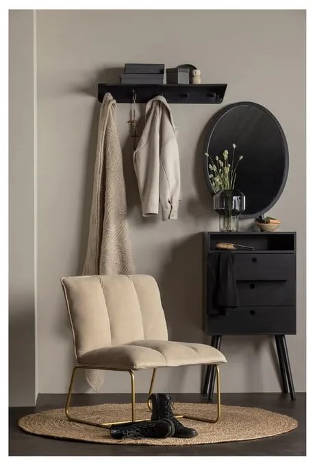 Poltrona beige con struttura in oro Fie Fire - WOOOD