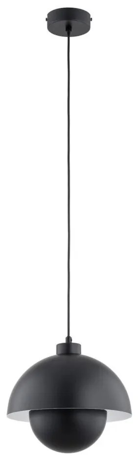 Lampadario a sospensione con filo KUGER 1xE27/15W/230V nero