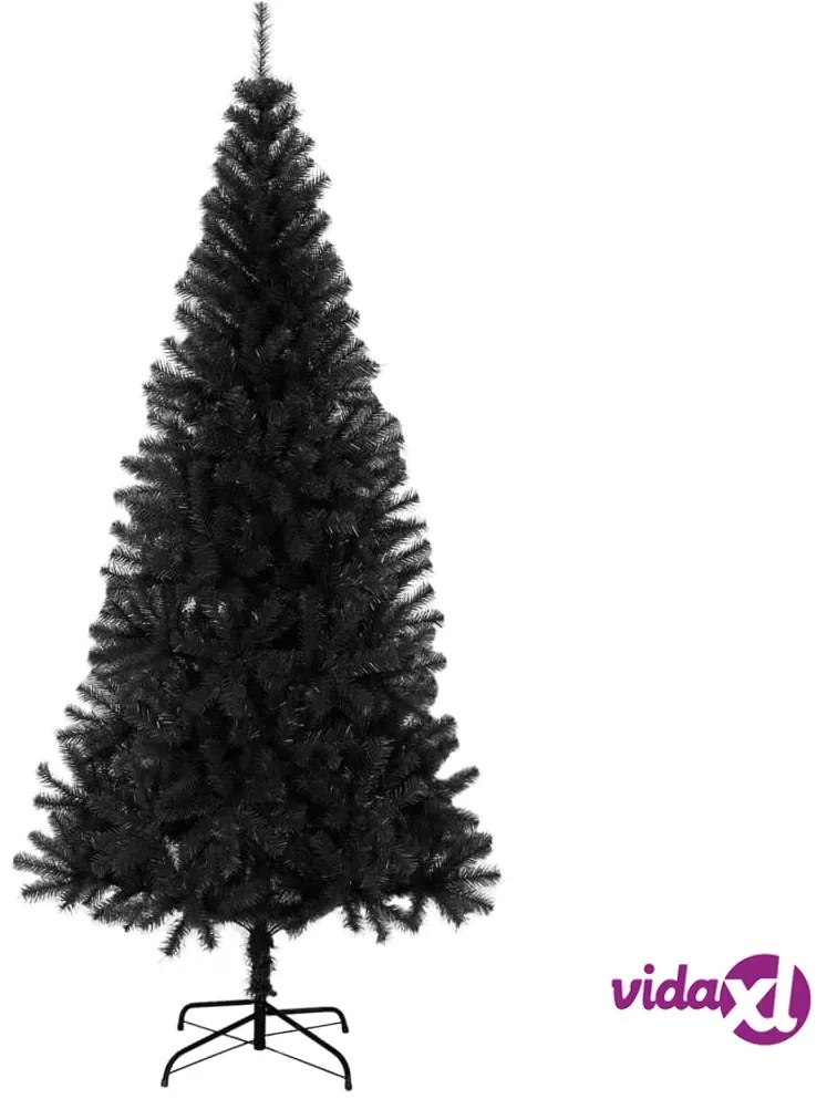 vidaXL Albero di Natale Artificiale Sottile con Base Nero 210 cm PVC