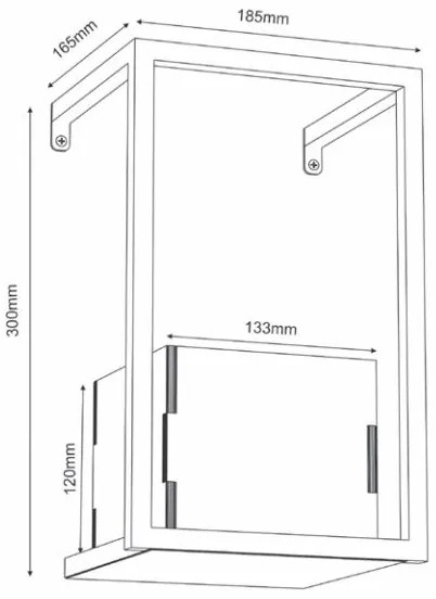 Vaso da fiori da parete 30x18 cm
