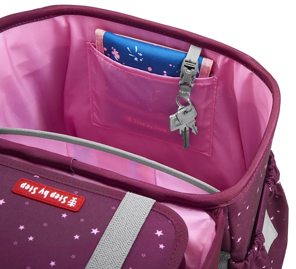 Zaino scuola Step by Step BASIS, Berry Stars - set 4 pezzi