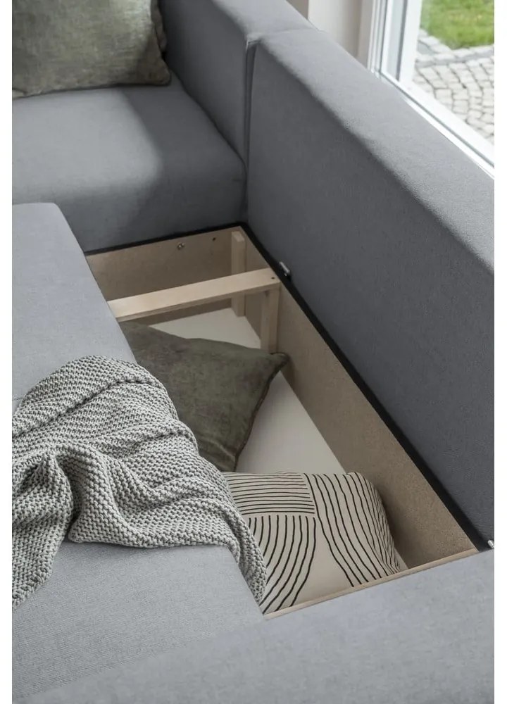 Divano letto angolare grigio (a U) Homely Tommy - Miuform
