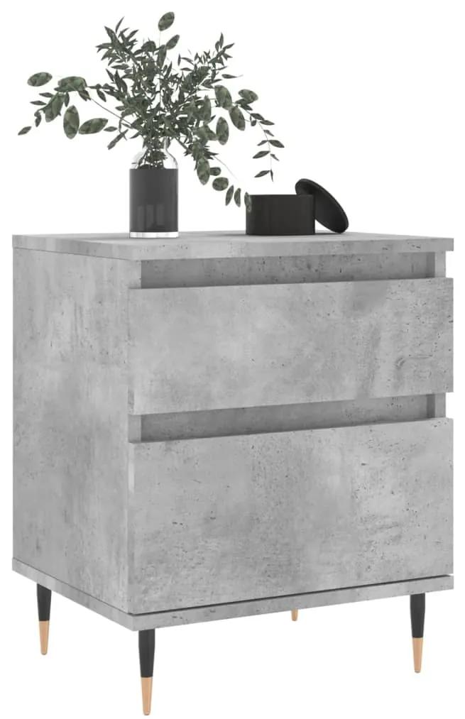 Comodino grigio cemento 40x35x50 cm in legno multistrato