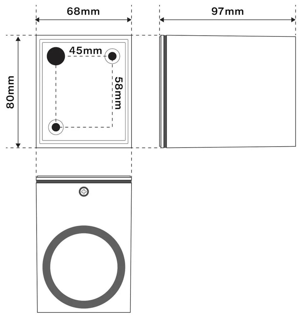 Applique Quadrata Monodirezionale IP65 - GU10 Corten