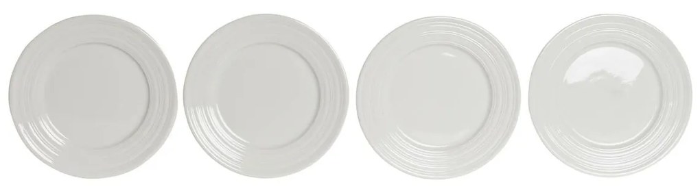 Piatto da pranzo DKD Home Decor Bianco Porcellana 19 x 19 x 2 cm