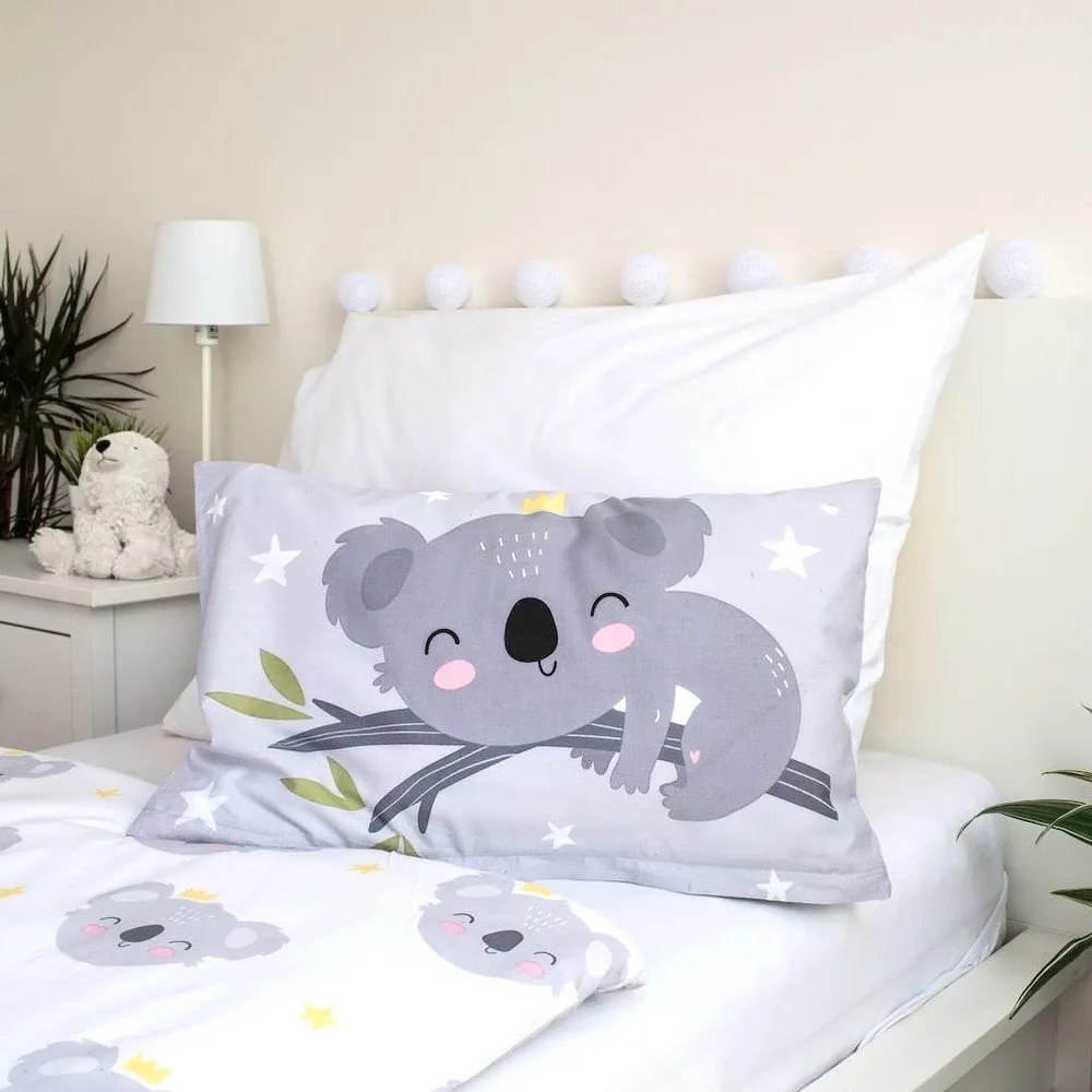 Set copripiumino e federa da bambini grigio in cotone per culla 100x135 cm Koala "Sweet Dreams" – Jerry Fabrics