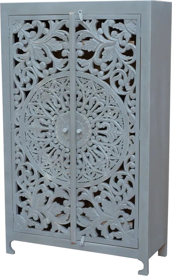 Armadio in legno di mango grigio chiaro 165x40 cm Kalita - Støraa