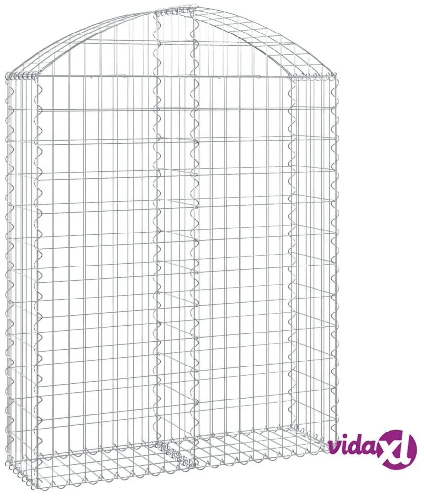 vidaXL Cesto Gabbione ad Arco 100x30x120/140 cm Ferro Zincato