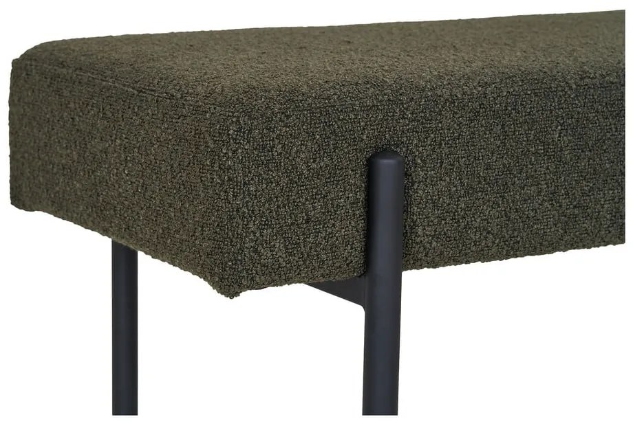 Panchina verde scuro in tessuto bouclé Swindon - House Nordic