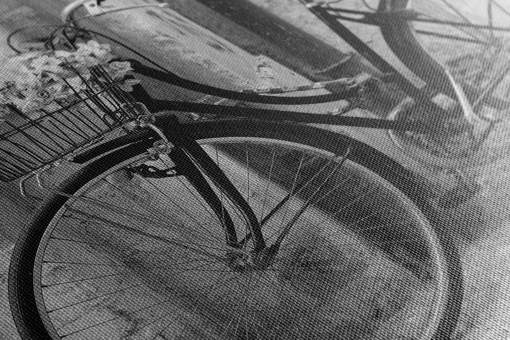 Quadro su tela – Bicicletta rustica in bianco e nero