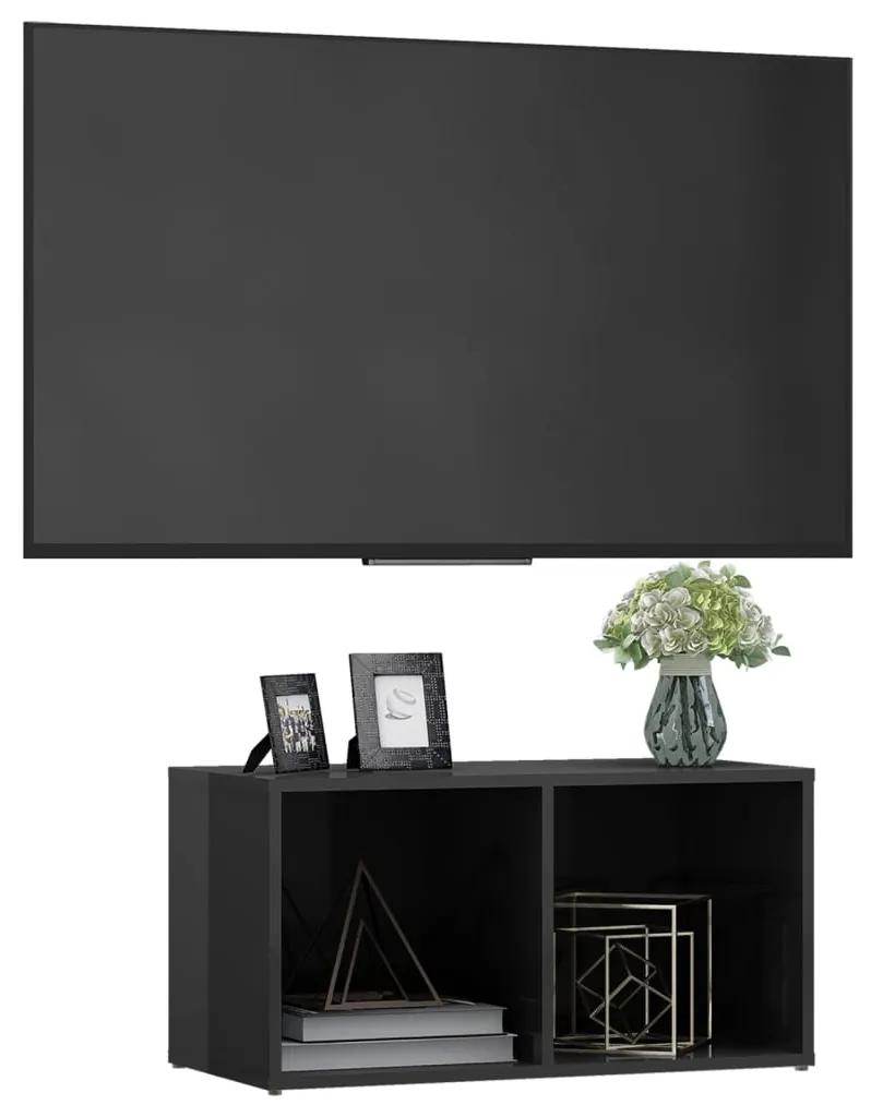 Mobile porta tv grigio lucido 72x35x36,5 cm in truciolato