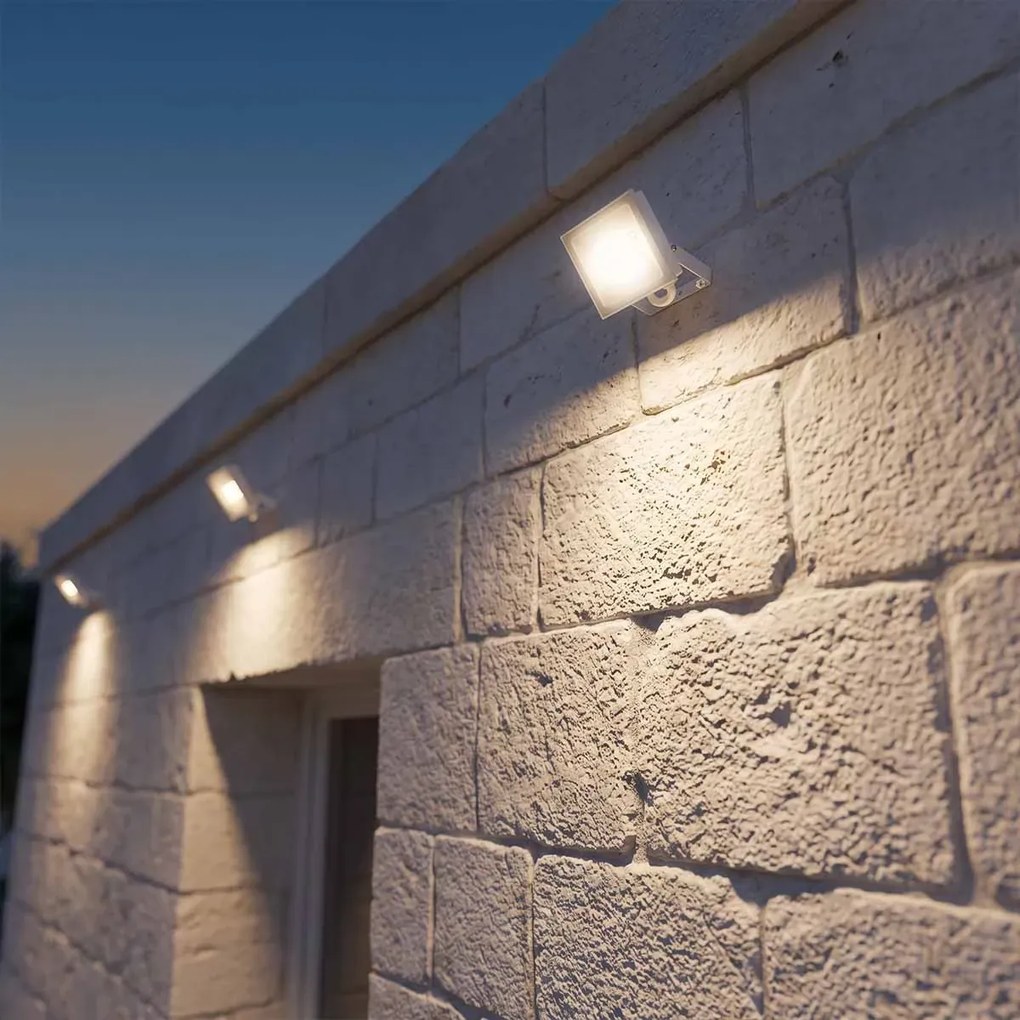 Faro LED 30W IP65 in Alluminio Bianco con OSRAM chip LED Colore Bianco Freddo 6.500K