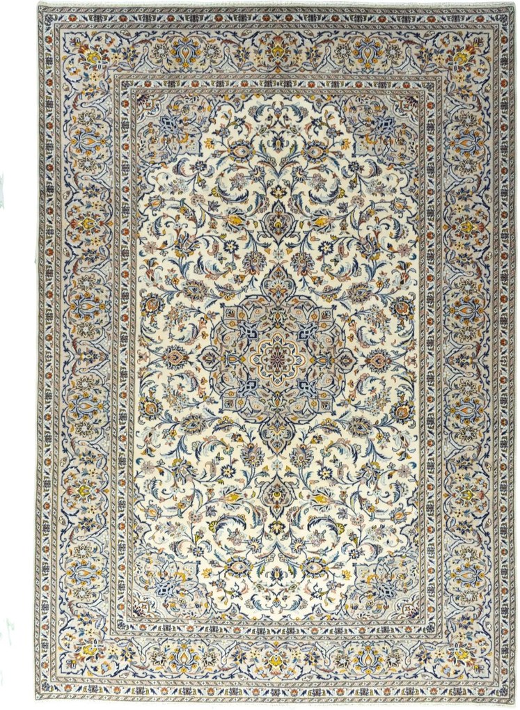 Kashan Tappeto 310 x 210 Beige (Iran) Annodato A Mano
